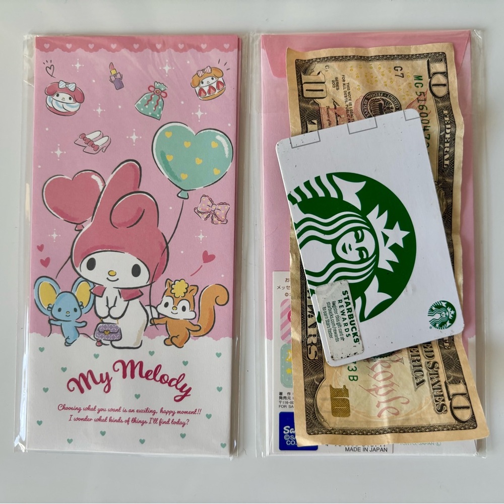 My Melody Gift Card Money Envelope Pack of 4 NWT Japan Exclusive